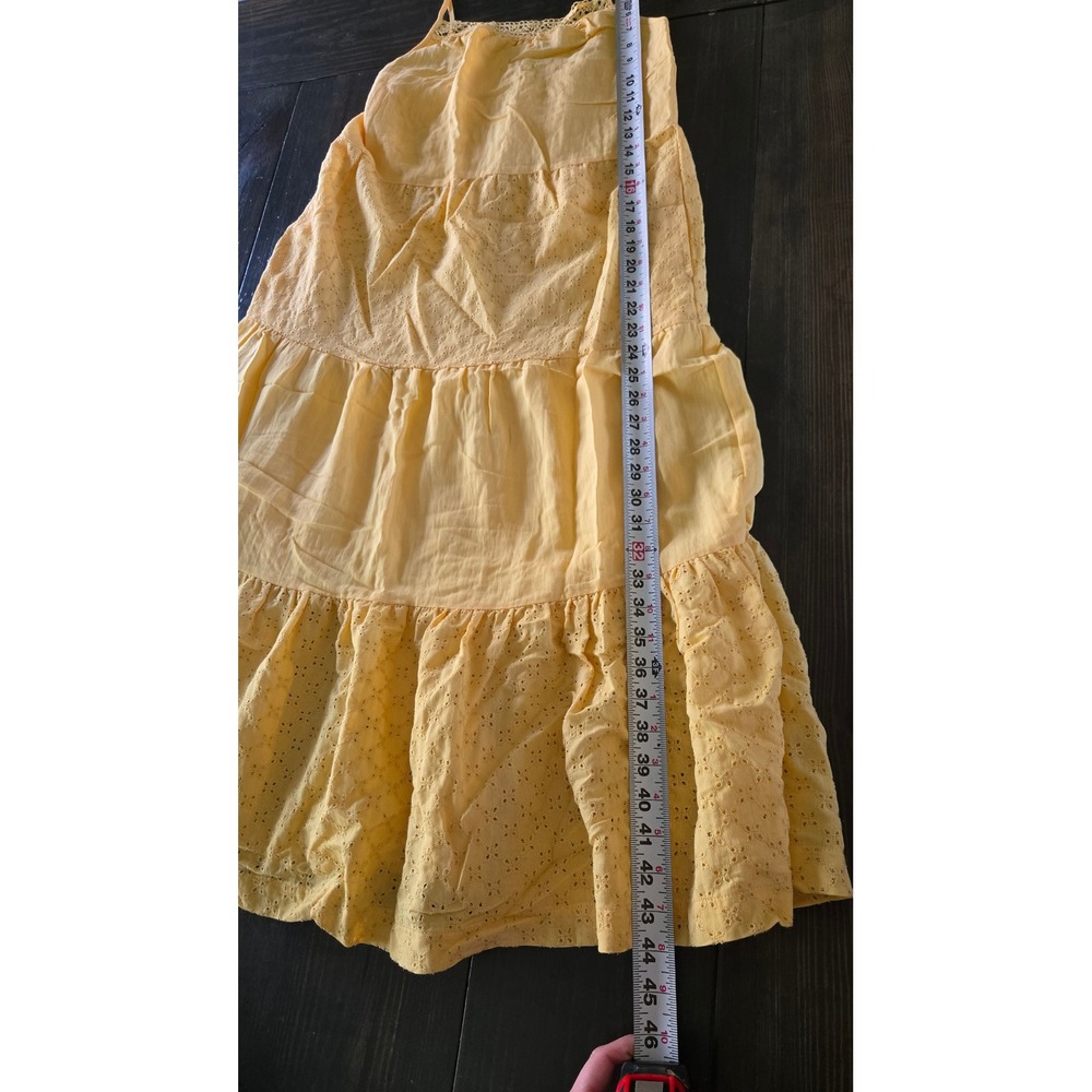 Z Supply Maze Tiered Eyelet Midi Dress Yellow Crochet Lace ZD232664S‎ Womens S - Picture 10 of 10